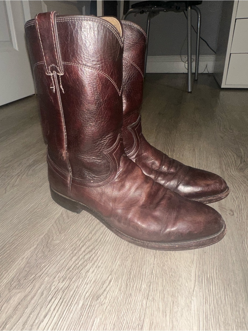 Justin Boots Mens Jackson Round Toe Roper Mid Calf Boots Sz 7 D
